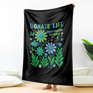 Organ Donation Awareness Throw Blanket Green Ribbon Donate Life Floral TS10 Print Your Wear
