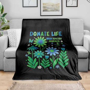 Organ Donation Awareness Throw Blanket Green Ribbon Donate Life Floral TS10 Print Your Wear