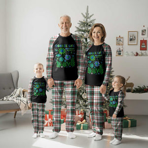 Organ Donation Awareness Plaid Pajama Set Green Ribbon Donate Life Floral TS10 Christmas Plaid Print Your Wear