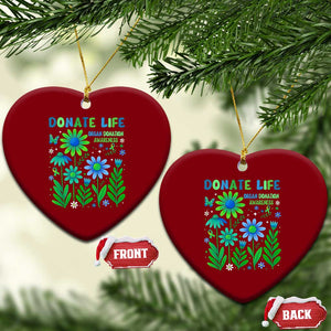 Organ Donation Awareness Ceramic Ornament Green Ribbon Donate Life Floral TS10 Print Your Wear