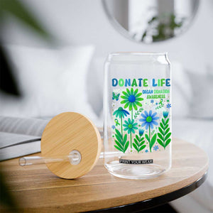 Organ Donation Awareness Glass Can Green Ribbon Donate Life Floral TS10 Print Your Wear