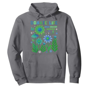 Organ Donation Awareness Hoodie Green Ribbon Donate Life Floral TS10 Charcoal Print Your Wear