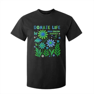 Organ Donation Awareness T Shirt For Kid Green Ribbon Donate Life Floral TS10 Black Print Your Wear