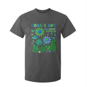 Organ Donation Awareness T Shirt For Kid Green Ribbon Donate Life Floral TS10 Dark Heather Print Your Wear