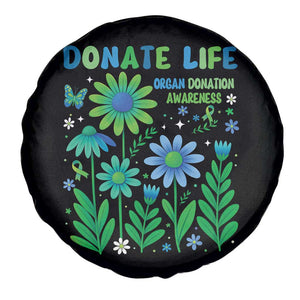 Organ Donation Awareness Spare Tire Cover Green Ribbon Donate Life Floral TS10 Print Your Wear