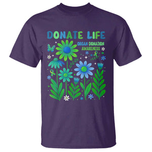 Organ Donation Awareness T Shirt Green Ribbon Donate Life Floral TS10 Purple Print Your Wear