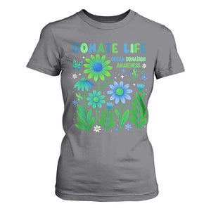 Organ Donation Awareness T Shirt For Women Green Ribbon Donate Life Floral TS10 Charcoal Print Your Wear