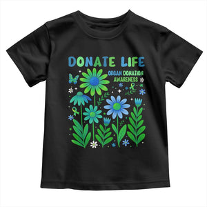 Organ Donation Awareness Toddler T Shirt Green Ribbon Donate Life Floral TS10 Black Print Your Wear