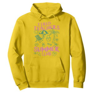 Tired Teachers Summer Club Hoodie Funny Retro Teacher Summer Vacation