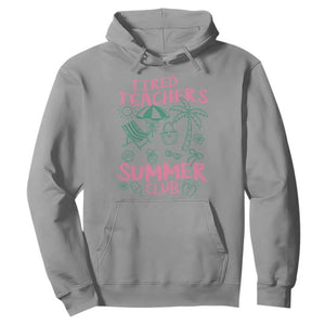 Tired Teachers Summer Club Hoodie Funny Retro Teacher Summer Vacation