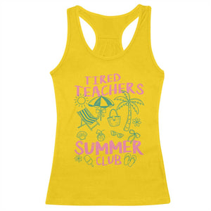 Tired Teachers Summer Club Racerback Tank Top Funny Retro Teacher Summer Vacation TS10 Daisy Print Your Wear