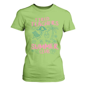 Tired Teachers Summer Club T Shirt For Women Funny Retro Teacher Summer Vacation