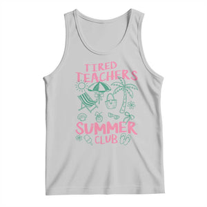 Tired Teachers Summer Club Tank Top Funny Retro Teacher Summer Vacation