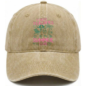 Tired Teachers Summer Club Washed Cotton Baseball Cap Funny Retro Teacher Summer Vacation