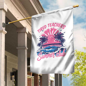Tired Teachers Summer Club Garden Flag Retro Mama Summer Beach Vacation Gift