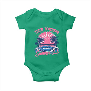 Tired Teachers Summer Club Baby Onesie Retro Mama Summer Beach Vacation Gift