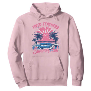 Tired Teachers Summer Club Hoodie Retro Mama Summer Beach Vacation Gift