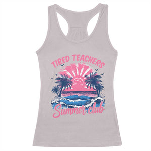 Tired Teachers Summer Club Racerback Tank Top Retro Mama Summer Beach Vacation Gift