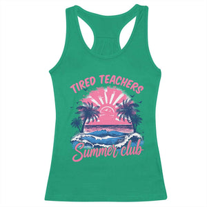 Tired Teachers Summer Club Racerback Tank Top Retro Mama Summer Beach Vacation Gift