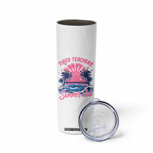Tired Teachers Summer Club Skinny Tumbler Retro Mama Summer Beach Vacation Gift
