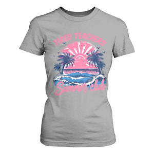 Tired Teachers Summer Club T Shirt For Women Retro Mama Summer Beach Vacation Gift