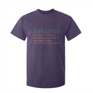 Funny Retirement Party T Shirt For Kid Retired Definition Funny Retirement Gag TS10 Purple Print Your Wear