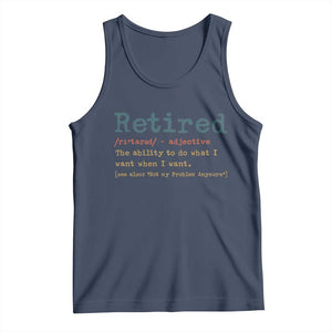 Funny Retirement Party Tank Top Retired Definition Funny Retirement Gag TS10 Navy Print Your Wear