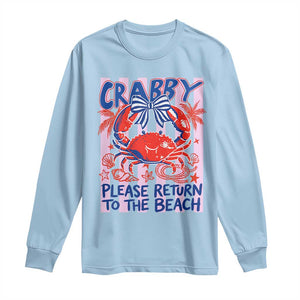 Summer Vacation Long Sleeve Shirt If Crabby Return To Beach Retro Graphic
