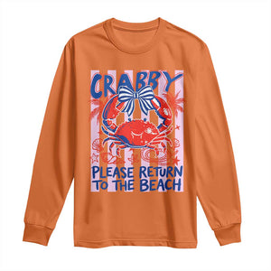 Summer Vacation Long Sleeve Shirt If Crabby Return To Beach Retro Graphic