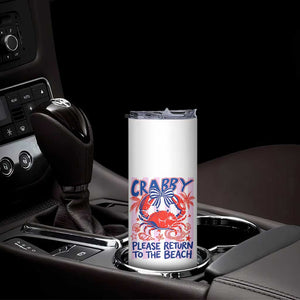 Summer Vacation Skinny Tumbler If Crabby Return To Beach Retro Graphic