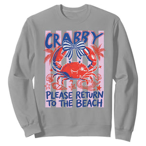 Summer Vacation Sweatshirt If Crabby Return To Beach Retro Graphic