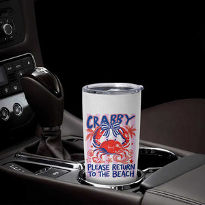 Summer Vacation Tumbler Cup If Crabby Return To Beach Retro Graphic