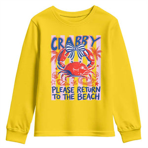 Summer Vacation Youth Sweatshirt If Crabby Return To Beach Retro Graphic