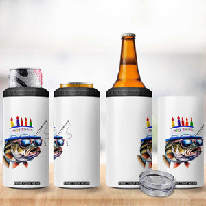 Bass Fishing Birthday 4 in 1 Can Cooler Tumbler Fish Party Theme