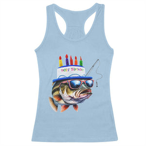Bass Fishing Birthday Racerback Tank Top Fish Party Theme