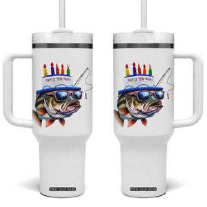 Bass Fishing Birthday Tumbler With Handle Fish Party Theme
