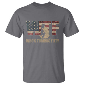 50th Birthday T Shirt Funny WTF Whos Turning Fifty Vintage Fishing 50 Year Old Gift TS10 Charcoal Print Your Wear