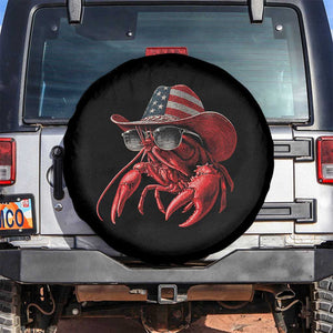 Funny Western Country Crawfish Lover Graphic Spare Tire Cover American Flag Cowboy Lobster Patriotic Cajun Season TS10 No hole Black Print Your Wear
