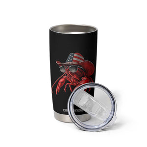 Funny Western Country Crawfish Lover Graphic Tumbler Cup American Flag Cowboy Lobster Patriotic Cajun Season TS10 Print Your Wear