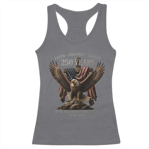 Eagle 250th Anniversary USA Racerback Tank Top 250 Years Faith Freedom Legacy One Nation Under God Flag TS10 Charcoal Print Your Wear