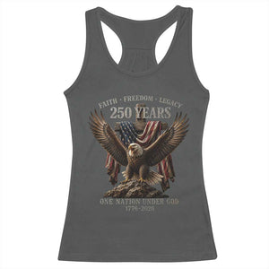 Eagle 250th Anniversary USA Racerback Tank Top 250 Years Faith Freedom Legacy One Nation Under God Flag TS10 Dark Heather Print Your Wear