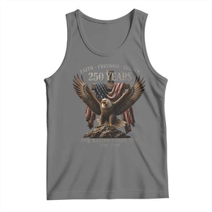 Eagle 250th Anniversary USA Tank Top 250 Years Faith Freedom Legacy One Nation Under God Flag TS10 Black Heather Print Your Wear