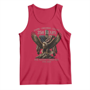 Eagle 250th Anniversary USA Tank Top 250 Years Faith Freedom Legacy One Nation Under God Flag TS10 Red Print Your Wear
