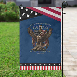 Eagle 250th Anniversary USA Patriotic Garden Flag 250 Years Faith Freedom Legacy One Nation Under God Flag TS10 Classic Blue Black Print Your Wear