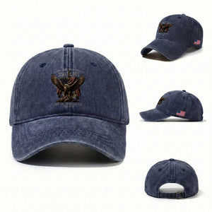 Eagle 250th Anniversary USA Washed Cotton Baseball Cap 250 Years Faith Freedom Legacy One Nation Under God Flag TS10 Washed Cap Universal Fit Navy Print Your Wear