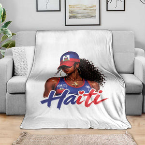 Haitian Girl Throw Blanket Melanin Black Girls Haiti Flag Proud Haitienne TS10 Print Your Wear