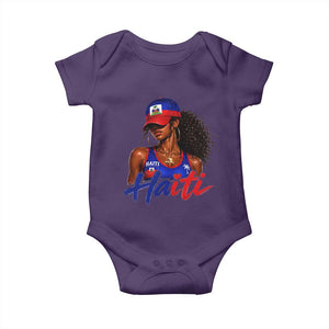 Haitian Girl Baby Onesie Melanin Black Girls Haiti Flag Proud Haitienne TS10 Purple Print Your Wear