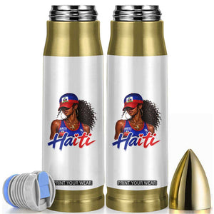 Haitian Girl Bullet Tumbler Melanin Black Girls Haiti Flag Proud Haitienne TS10 White Print Your Wear