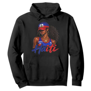 Haitian Girl Hoodie Melanin Black Girls Haiti Flag Proud Haitienne TS10 Black Print Your Wear