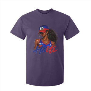 Haitian Girl T Shirt For Kid Melanin Black Girls Haiti Flag Proud Haitienne TS10 Purple Print Your Wear